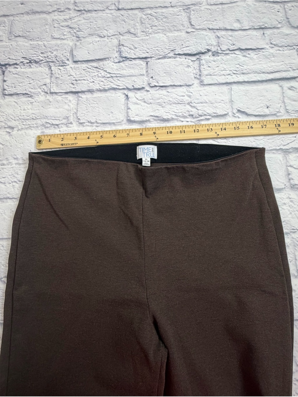 Time and Tru Brown Knit Bootcut Pants. Size XL - Picture 4 of 8